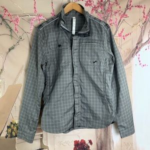 Lululemon Men’s Snap zipper button plaid shirt